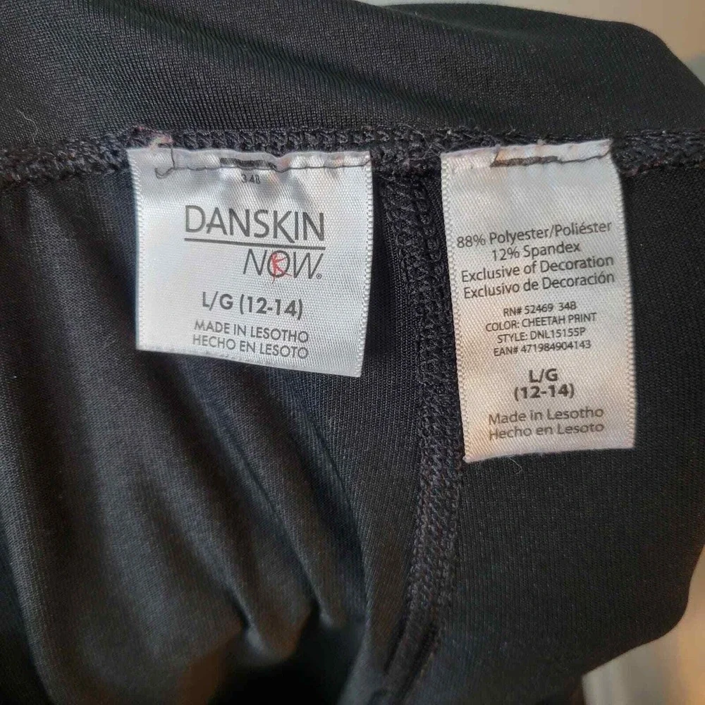 Danskin Now Leggings Size L Gray Black Leopard‎ Print Full Length Yoga Pants Gym - Picture 3 of 9